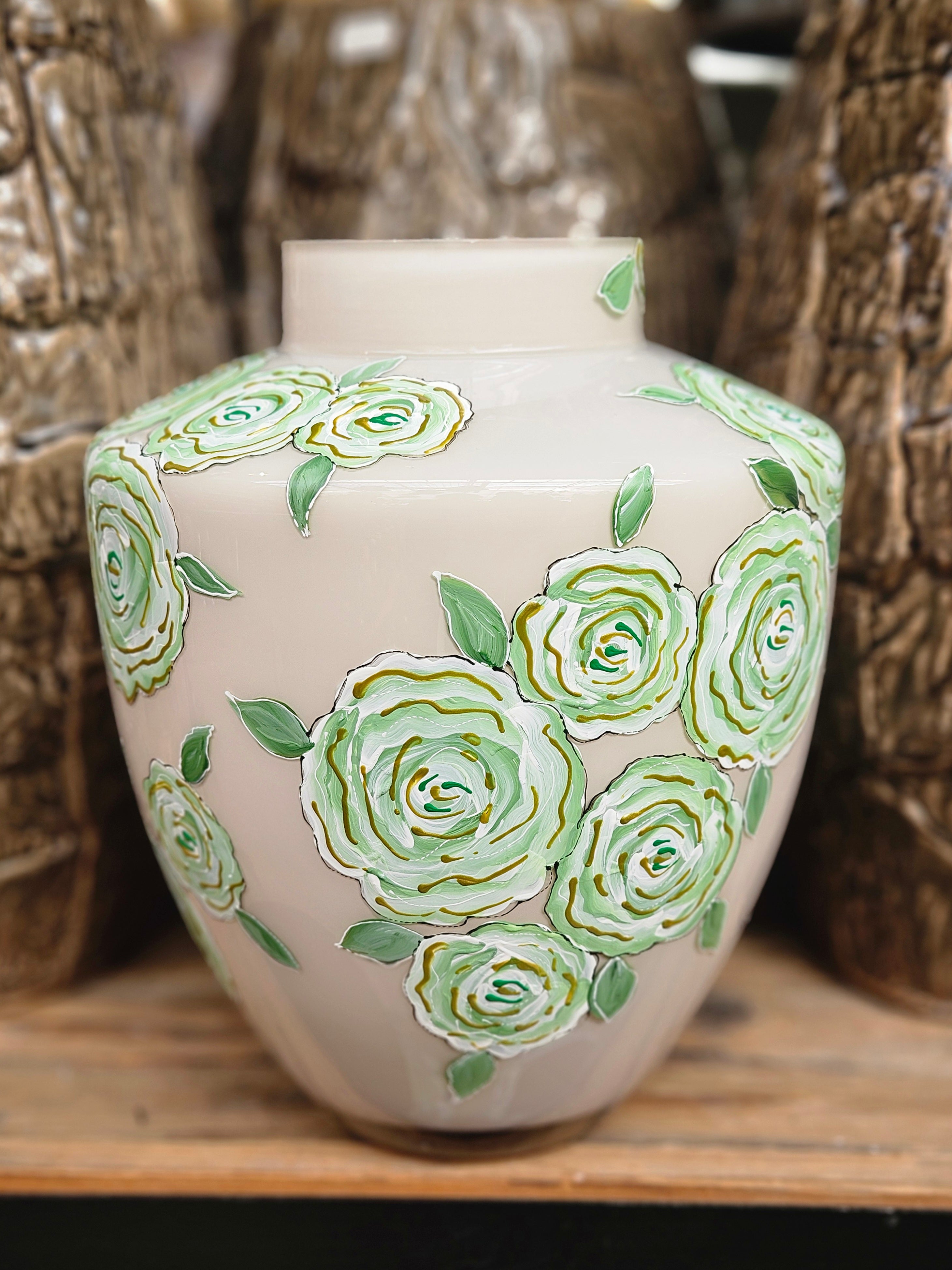 Hoogglans Vaas - White Rose