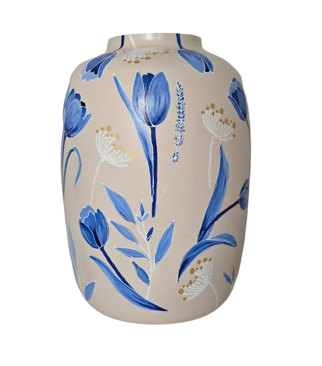 Vaas Blue Tulips